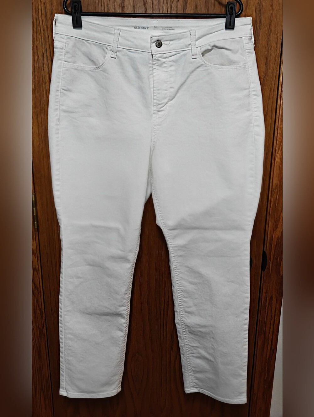 Women's Old Navy White High-Rise Wow Straight Jeans, Size 14 P
